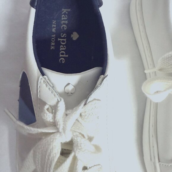 Kate Spade Fez Sneakers — White w/ Navy & Blue — Size 9 — NWOT/NWOB - Picture 5 of 8
